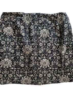 Talbots Cotton Black and Gold Brocade Skirt Petite 22W EUC